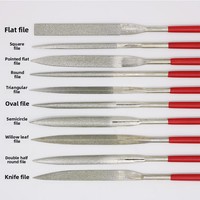 Limes à bois diamantées plates/carrées/triangulaires/rondes, plaquées titane, à dents fines, assorties 3/4/5mm, pour la menuiserie – Vente directe usine