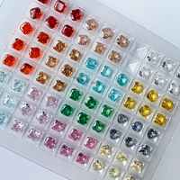 En stock – Zircon cubique synthétique bleu glace créé en laboratoire, taille fleur de glace carrée 5x5mm, pour la fabrication de bijoux