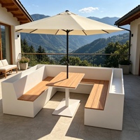 Ensemble table et chaises de jardin en WPC, banquette de salle à manger populaire pour l'extérieur, sièges pour l'accueil commercial, les magasins et les entrées