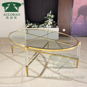 Thiết kế thanh lịch Glass Top vàng kim loại khung New Bàn cà phê - Product Image 5