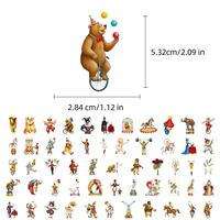 56 pegatinas de PVC impermeables estilo circo para decoración DIY de fundas de teléfono, cuadernos y botellas de agua