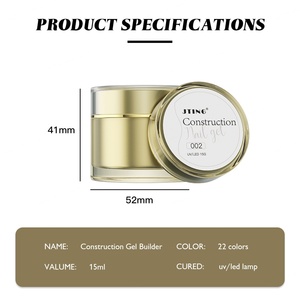 JTING Muestra Gratuita, Diseño de Frascos Dorados de 15ml, 30ml, 50ml, 22 Colores, Gel Constructor de Uñas, Suministros para Uñas OEM, Marca Privada - Product Image 2