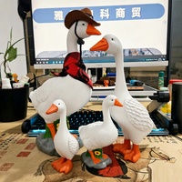 Patung Angsa Teras Model Baru 2027, Giddy the Porch Goose, dengan Lubang Isi Pasir di Bagian Bawah Taman, Angsa Putih