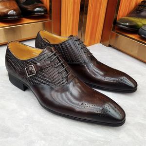 Chaussures habillées pour hommes en cuir véritable, style mocassin, automne 2026, élégantes, chaussures simples, modernes, pour le bureau, avec boucles métalliques - Product Image 2