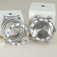 Boîtier de montre de plongée de luxe en acier inoxydable avec lunette cannelée de 40 mm, verre saphir pour mouvements NH35/34/36/38 Miyota 8205 8215, 20 ATM