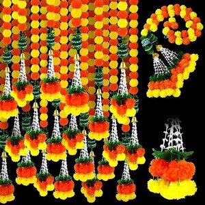 Decoración <span class=keywords><strong>de</strong></span> Boda India DIY, Día <span class=keywords><strong>de</strong></span> Muertos, Fiesta Mexicana, Día <span class=keywords><strong>de</strong></span> los Muertos, Diwali, Flor <span class=keywords><strong>de</strong></span> Caléndula Artificial <span class=keywords><strong>de</strong></span> Plástico - Product Image 5