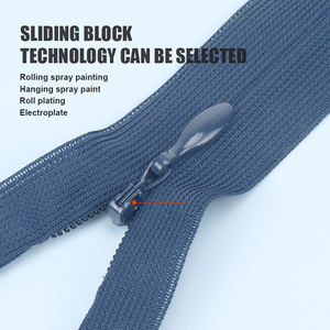 OCO Vente en gros Fermeture à glissière personnalisée 3 #4 #5 # Nylon Invisible Fermeture à glissière à extrémité ouverte en dentelle autobloquante Invisible Fermeture à glissière inversée pour vêtements - Product Image 3