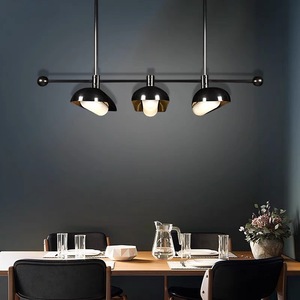 Mỹ mới tối giản màu đen biệt thự phòng khách Đồng đèn chùm hiện đại Nhà hàng thanh Retro Dài Bảng trang trí đèn - Product Image 6