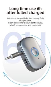 Récepteur audio <span class=keywords><strong>Bluetooth</strong></span> 5.3 AUX <span class=keywords><strong>Jack</strong></span> 3.5mm Adaptateur audio stéréo sans fil avec microphone pour voiture - Product Image 3