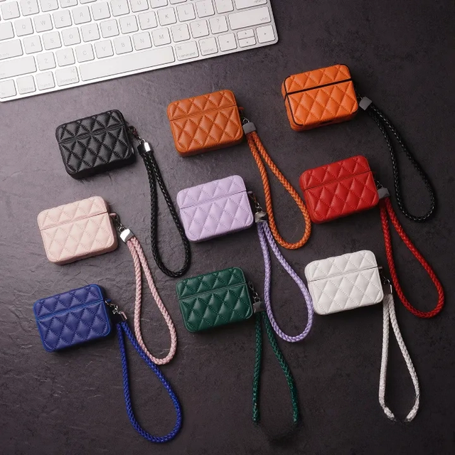 Shockproof Anti-Fall Protective Headphone Case for Airpods 4 3 Luxury Leather Design Earphone Case for AirPods Pro2 3