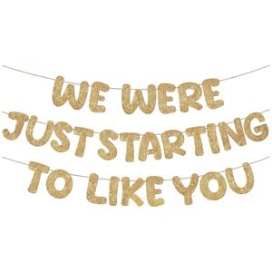 Venta caliente estilo moderno 'Estábamos empezando a gustarte' decoración de pancarta de fiesta de despedida de jubilación - Product Image 3