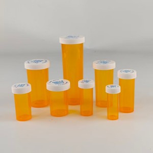 Flacon en plastique ambré pour médicaments, flacon à pression, flacons de <span class=keywords><strong>pharmacie</strong></span> sur ordonnance avec bouchons CRC - Product Image 2