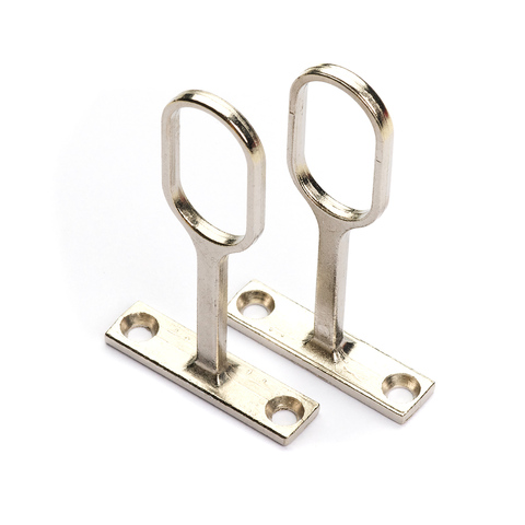 Nickel Hanging Oval Wardrobe Rail Tube Holder Center Suspended Support