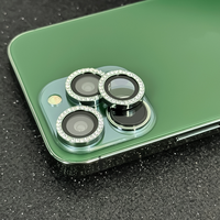 Protecteur d'objectif de caméra en verre trempé anti-rayures diamant étincelant pour iPhone 14 15 16 Pro Max Film d'objectif de caméra en métal brillant