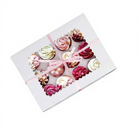 Boîtes d'emballage pour cupcakes et tartelettes aux œufs, personnalisées, en papier alimentaire, 12 pièces, avec fenêtre transparente, écologiques