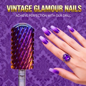 6.6 purple Large Round Top Barrel Safety 5XC 4XC 3XC Acrylic Powder Dipping Killer Remover Strongest <b>Nail</b> Drill Bits - Product Image 2
