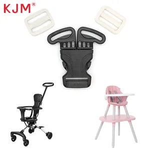 KJM Kid Stroller Baby Chair Pom Recycled Black 25mm 3 Point Side Quick Release Child Bicycle Seat Safety Belt Buckle