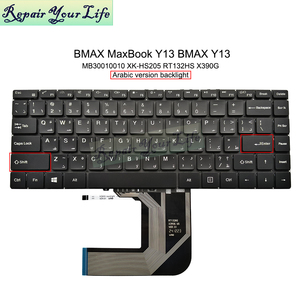 Teclado de ordenador portátil retroiluminado árabe AR para <span class=keywords><strong>BMAX</strong></span> MaxBook <span class=keywords><strong>Y13</strong></span> MB30010010 RT132HS X390G teclado de repuesto nuevo negro Venta caliente - Product Image 2