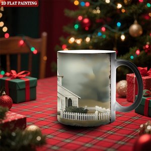 Mug à presser à chaud 11oz en céramique noire givrée, tasse changeante de couleur pour cadeaux DIY - Product Image 2