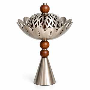 Aluminum <b>Silver</b> Polished Incense <b>Burner</b> for Luxury Home Decor Meditation Yoga Aromatherapy and Spiritual Interior Styling - Product Image 3