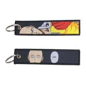 100 Thiết Kế Chất Lượng Cao Nhà Máy Tùy Chỉnh Vòng Chìa Khóa Phim Hoạt Hình Vải Keyring Satoru Gojo Dệt Logo Máy Bay Phản Lực Tag Móc Chìa Khóa Thêu - Product Image 5