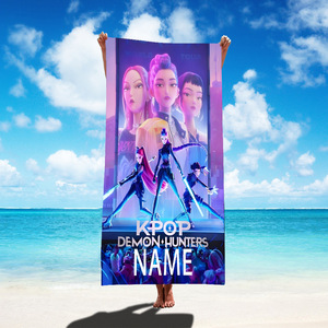 ผ้าเช็ดตัวชายหาดสำหรับผู้หญิง ลายการ์ตูนหรูหรา สกรีนชื่อได้ ผลิตจากผ้าไมโครไฟเบอร์คอตตอน 100% พร้อมโลโก้พิมพ์ตามสั่ง ขนาด 75x150 ซม. 90x180 ซม. - Product Image 6