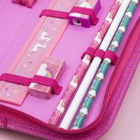 Retour à l'école ensemble de papeterie rose licorne porte-crayon fente crayon poche couleur/Gel stylo pochette organisateur de bureau pour les filles