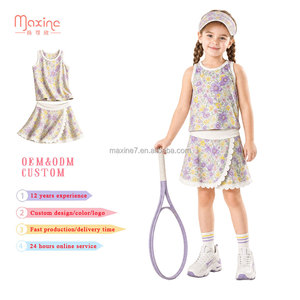 Set di Abbigliamento per Ragazze Maxine Wholesale, Due Pezzi con Gonna a Balze Floreale per Yoga - Product Image 2