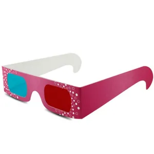 Precio barato Anaglyph 3D Gafas Rojo y azul Diseño personalizado Papel 3D Gafas para cine y regalos promocionales