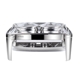 Roll Top Chafing <span class=keywords><strong>Buffet</strong></span> <span class=keywords><strong>Server</strong></span> Lebensmittel wärmer Edelstahl Lebensmittel wärmer 9L Rechteckige goldene Chafing Dish - Product Image 6