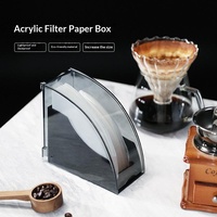 Support de filtre à café pour bar à café, boîte de rangement en acrylique pour filtres en papier, design minimaliste en forme d'éventail, anti-poussière et anti-humidité