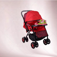 Poussette Bébé Premium en Métal Wanbaole 6013 avec Disque Musical, Poussée Bidirectionnelle, Siège Élevé, Position Assise et Allongée, Pliage Compact