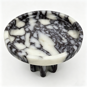 Plateau à collation moderne personnalisé en <span class=keywords><strong>marbre</strong></span> pour villa, bol à fruits en <span class=keywords><strong>pierre</strong></span> naturelle / planche à fromage / plat à noix, plateau de service de luxe, cadeau - Product Image 3