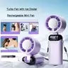 Ventilateur portable pliable en gros, ventilateur turbo USB rechargeable, mini ventilateur personnel USB à main, ventilateur de refroidissement avec lumière LED