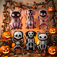 Ballon en aluminium motif fantôme, crâne, chien, chat, dessin animé pour Halloween – Décoration de fête sur le thème de l'horreur pour centres commerciaux et bars