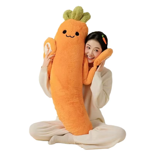 Coussin chauffant vibrant en peluche lesté Carrot King pour filles et femmes enceintes, idéal pour câliner et masser les jambes - Product Image 1