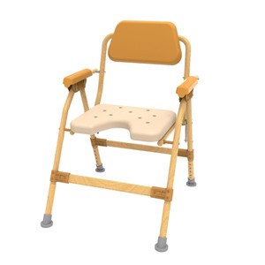Shower Chair With Backrest And Armrests Aluminum Alloy <b>Foldable</b> <b>Bath</b> Seat For Elderly And Pregnant Women Blue - Product Image 2