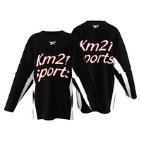 Maillots de hockey sur glace personnalisés avec logo OEM ODM, tailles XL 2XL, en polyester respirant, uniformes sublimés, antibactériens, avec drapeau
