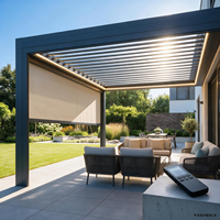 Pergola moderne en aluminium durable et écologique, pour usage extérieur en jardin, 3x3 3x4 4x3 4x4 4x6 6x6m