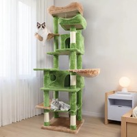 Arbre à chat multi-niveaux écologique et moderne de 54 pouces pour chats de grande taille, avec escalier pour animaux de compagnie, idéal pour Noël 2026