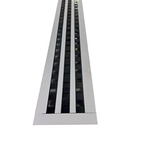 Diffuseur d'air linéaire carré en aluminium pour plafond, grille de ventilation réglable pour climatisation CVC
