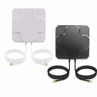 Antenne de communication 4G LTE, antenne directionnelle à panneaux MIMO 698-2700 MHz 18 dBi IP67 SMA mâle X2 pour routeur extérieur