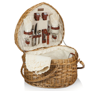 Set da Picnic Multifunzionale Ecologico in Vimini a Forma <span class=keywords><strong>di</strong></span> Cuore Rosa e Bianco per 2 Persone, Vendita all'Ingrosso Personalizzata - Product Image 4