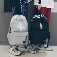 Mochila Casual de Nailon para Estudiantes de Secundaria y Preparatoria, Unisex, Transpirable, Impermeable, con Letras, de Doble Asa