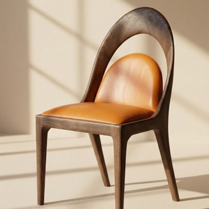 Chaise de salle à manger de luxe en noyer, construction en bois massif, assemblage à mortaise et tenon, mobilier contemporain pour la maison et l'hôtel PISANO - Product Image 6