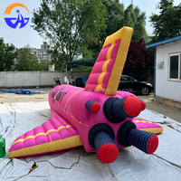 Modèle de fusée d'avion gonflable rose personnalisé, accessoires de décoration publicitaire sur le thème de l'aérospatiale, y compris souffleur