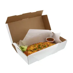 Embalaje de comida rápida para postres, caja de regalo Kraft para el almuerzo, color blanco, tamaño personalizado