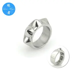 Punk Spike Design Shiny Stainless Steel Ring Fashion Jewelry for Man and Woman