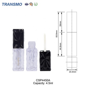 Tube de rouge à lèvres liquide de 4,5 ml, tube de gloss à lèvres, tube de gloss à lèvres carré, contenants de gloss à lèvres vides en cristal - Product Image 2