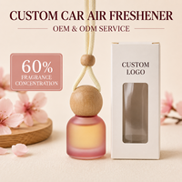 Diffuseur de parfum de luxe pour voiture, flacon en verre dégradé givré avec bouchon en bois, concentration de parfum à 60 %, cadeau, vente en gros